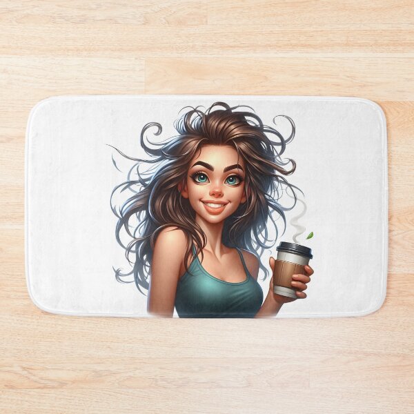 Item preview, Cute Girl With Takeaway Coffee – Aesthetic Coffee Girl Art designed and sold by Lulunza.