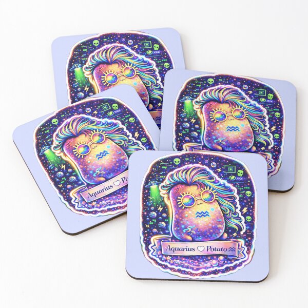 Item preview, Cute Aquarius Potato – Kawaii Zodiac Cosmic Sticker designed and sold by GorilaStudio.