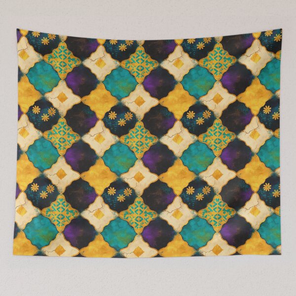 Item preview, Distressed Moroccan Quatrefoil Tile Pattern designed and sold by bubblegoth.