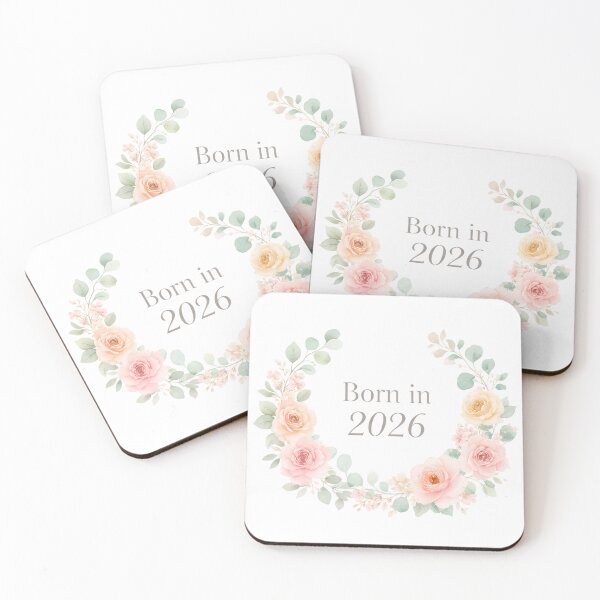 Item preview, Born in 2026 Watercolor Floral Wreath - Sweet Baby Girl Nursery Art designed and sold by Velustro Shop.