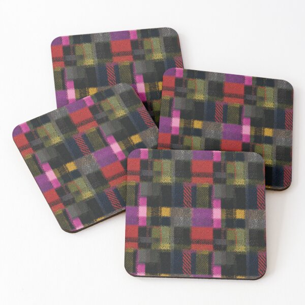 Item preview, Dark Tartan Patchwork Plaid Blocks Pattern designed and sold by bubblegoth.