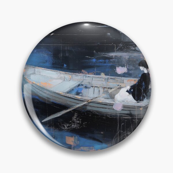 Item preview, Woman in Boat on Reflective Lake designed and sold by lautir.