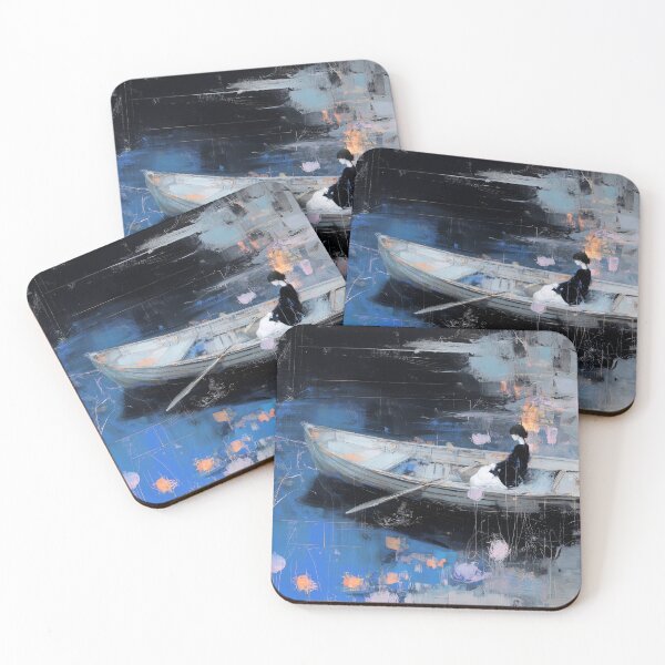 Item preview, Woman in Boat on Reflective Lake designed and sold by lautir.