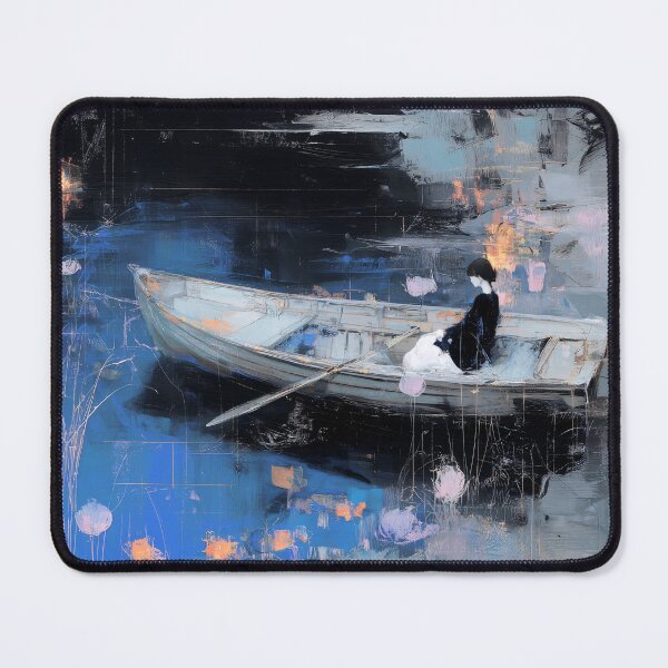 Item preview, Woman in Boat on Reflective Lake designed and sold by lautir.