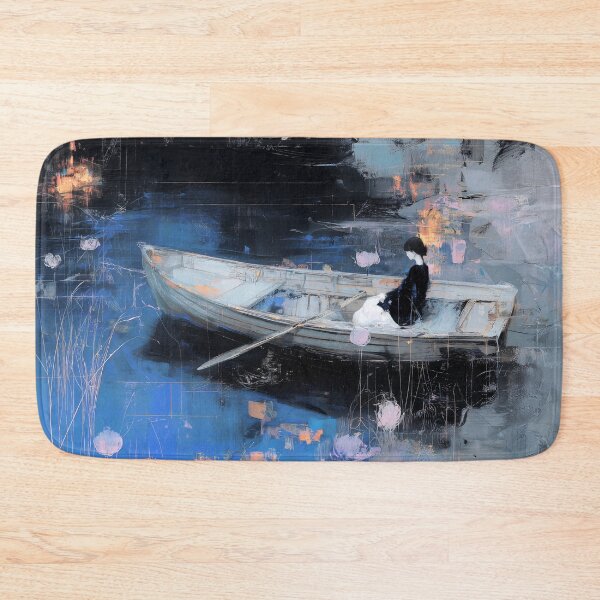 Item preview, Woman in Boat on Reflective Lake designed and sold by lautir.