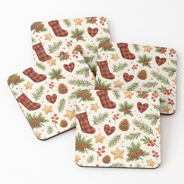 Item preview, Rustic Christmas Plaid & Icons designed and sold by HappyRepeat.