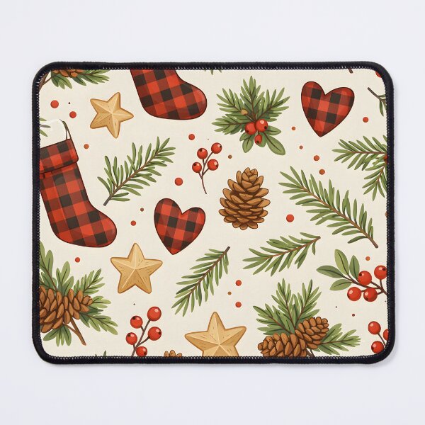 Item preview, Rustic Christmas Plaid & Icons designed and sold by HappyRepeat.