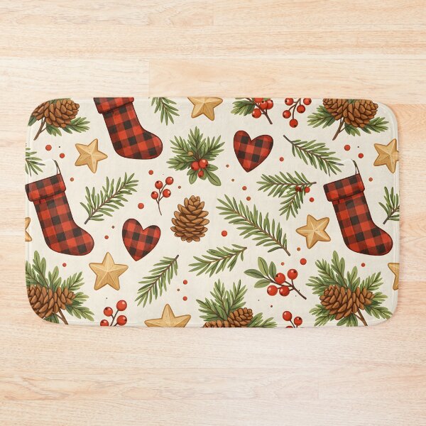 Item preview, Rustic Christmas Plaid & Icons designed and sold by HappyRepeat.