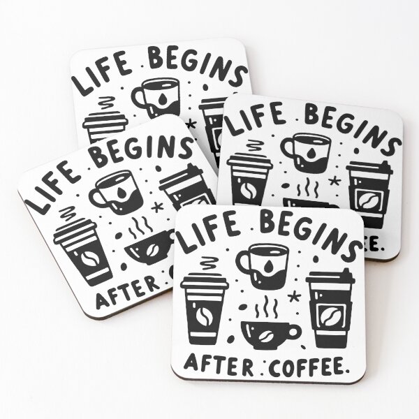 Item preview, Life Begins After Coffee – Cute Coffee Quote Black and White Design designed and sold by Lulunza.
