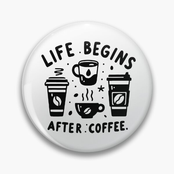 Item preview, Life Begins After Coffee – Cute Coffee Quote Black and White Design designed and sold by Lulunza.