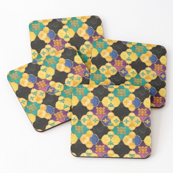 Item preview, Mustard Teal Moroccan Tile Medallions Pattern designed and sold by bubblegoth.