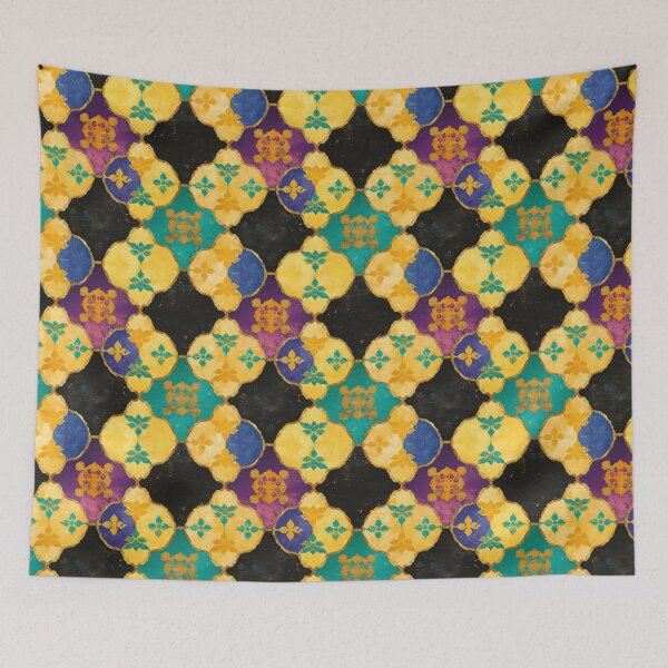 Item preview, Mustard Teal Moroccan Tile Medallions Pattern designed and sold by bubblegoth.