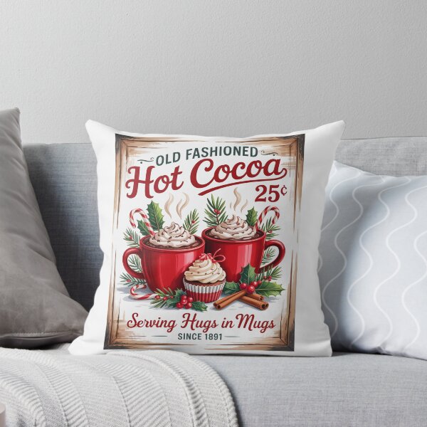 Item preview, Old Fashioned Hot Cocoa Vintage Christmas Sign Illustration designed and sold by LunaPixelStudio.