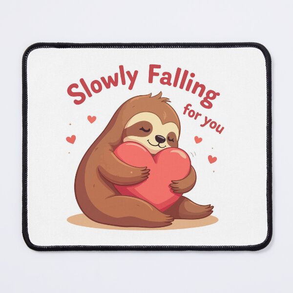 Item preview, Slowly Falling For You - Cute Sloth Hugging Red Heart Funny Valentine’s Day Gift designed and sold by Design-Pro-21.