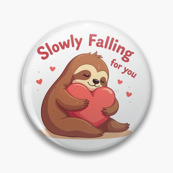 Item preview, Slowly Falling For You - Cute Sloth Hugging Red Heart Funny Valentine’s Day Gift designed and sold by Design-Pro-21.
