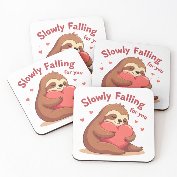 Item preview, Slowly Falling For You - Cute Sloth Hugging Red Heart Funny Valentine’s Day Gift designed and sold by Design-Pro-21.