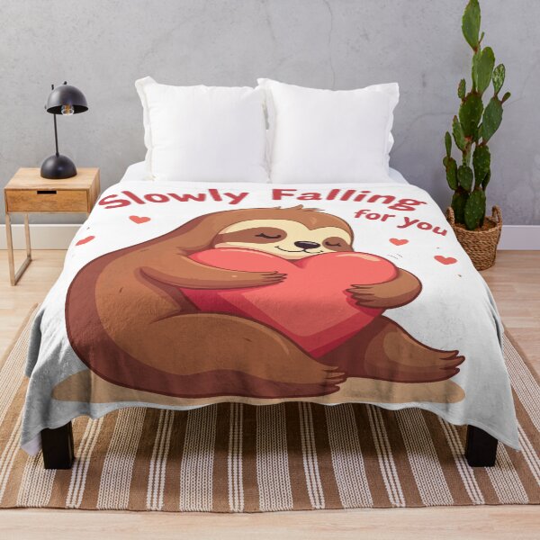 Item preview, Slowly Falling For You - Cute Sloth Hugging Red Heart Funny Valentine’s Day Gift designed and sold by Design-Pro-21.
