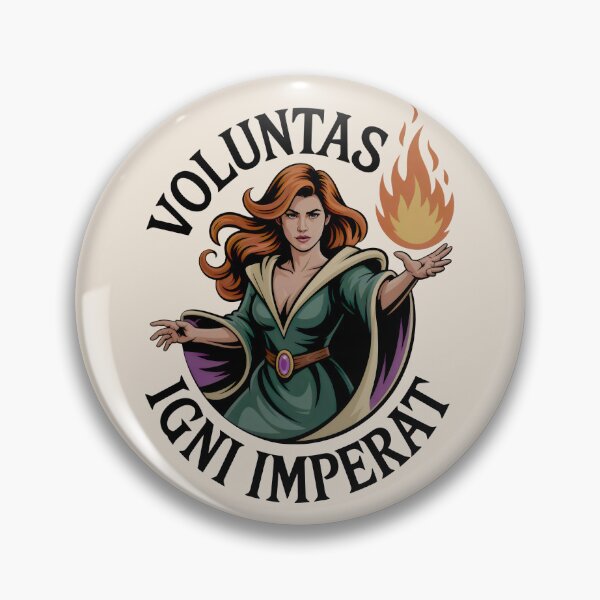 Item preview, Voluntas Igni Imperat Fantasy Fire Sorceress Arcane Magic Emblem designed and sold by SplashTastic.