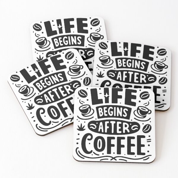 Item preview, Life Begins After Coffee – Hand Drawn Coffee Typography Illustration designed and sold by Lulunza.