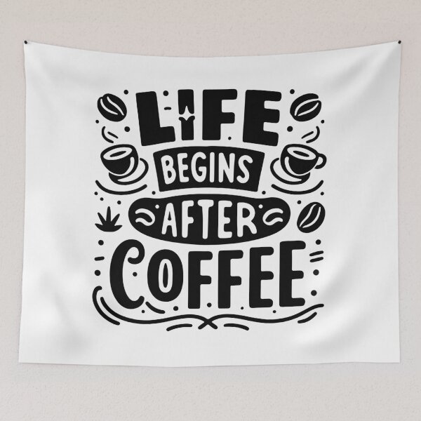 Item preview, Life Begins After Coffee – Hand Drawn Coffee Typography Illustration designed and sold by Lulunza.