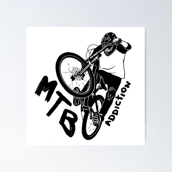 Item preview, MTB Addiction Rider - Artistic Brush Silhouette designed and sold by MTB Addiction.