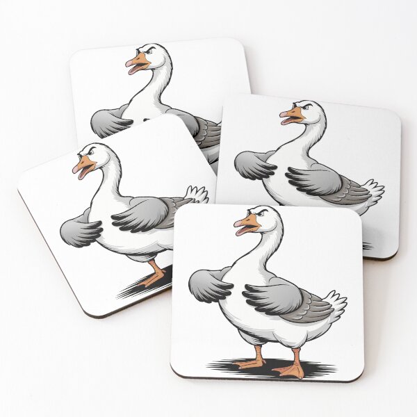 Item preview, Angry Goose Cartoon Illustration – Funny Aggressive Goose Character designed and sold by Royalsticker.