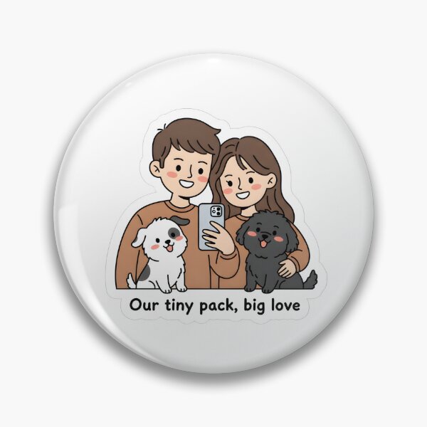 Item preview, Couple with Pets – Our Tiny Pack Big Love Design, Cute Family Illustration, Dog Lover Couple Gift designed and sold by JaiSoftStudio.