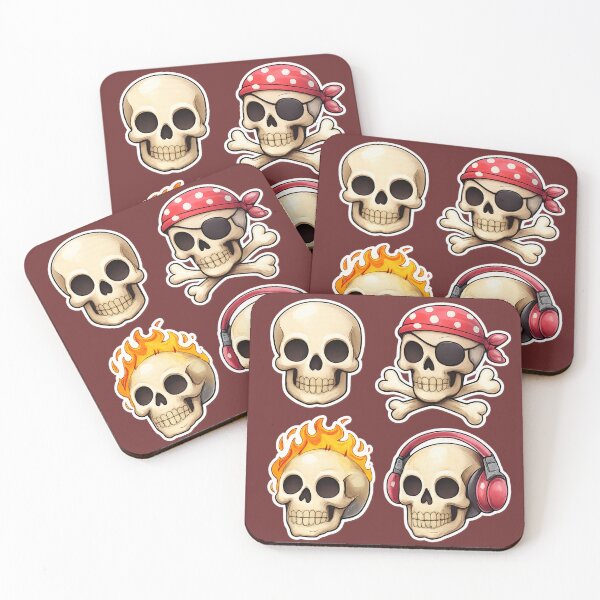 Item preview, Cartoon Skull Sticker Set | Cute Funny Skull PNG Stickers designed and sold by RevieusaR.