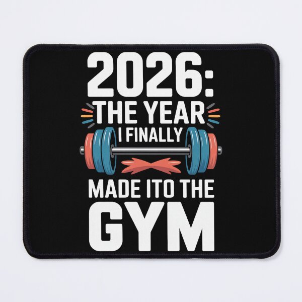 Item preview, 2026: New Year New Me - Retro Fitness Barbell Motivation designed and sold by DarylWelsh2024.