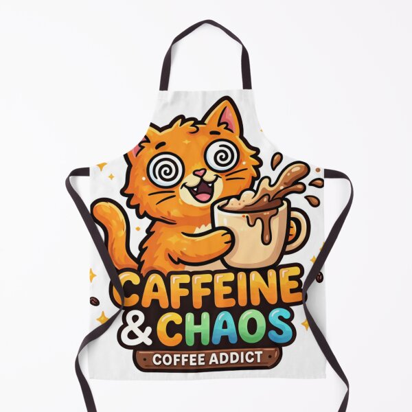 Item preview, Caffeine & Chaos Coffee Cat – Funny Kawaii Coffee Lover designed and sold by TheRaiShop.