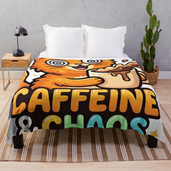 Item preview, Caffeine & Chaos Coffee Cat – Funny Kawaii Coffee Lover  designed and sold by TheRaiShop.