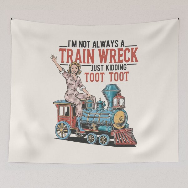 Item preview, Humorous vintage, I'm not always a train wreck, Funny retro woman designed and sold by toongstudio.