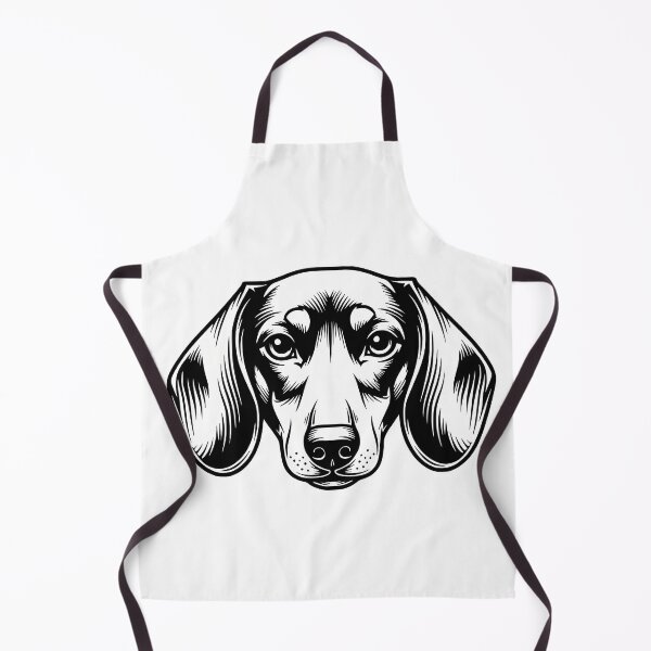 Item preview, Vintage Dachshund Dog Head Black White Illustration designed and sold by Clay Artista.