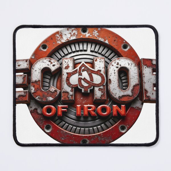 Item preview, Industrial logo reads ECHOE OF IRON with rusted metal and triquetra designed and sold by Creative88Art.