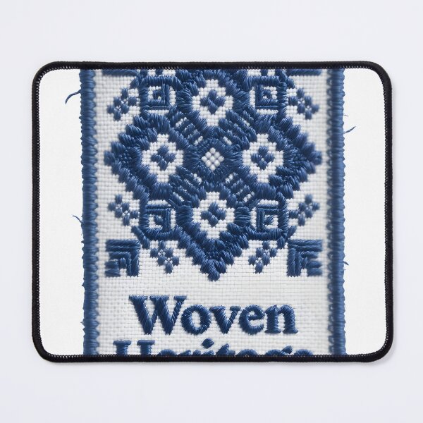 Item preview, Rectangular embroidered patch with diamond florals and Woven Heritage designed and sold by Creative88Art.
