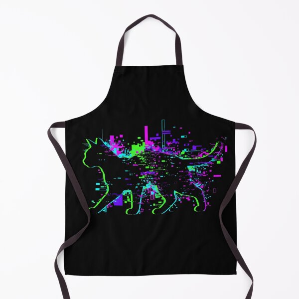 Artikelvorschau, Digital Glitch Black Cat – Vaporwave Cybercore Tierkunst entworfen und verkauft von Skill_&_Stone.