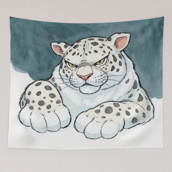 Item preview, Angry Snow Leopard  designed and sold by Gabriela McDaniel.