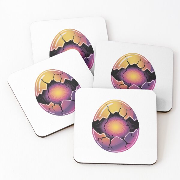 Item preview, Digitally illustrated cracked egg with radiant core on black designed and sold by Creative88Art.