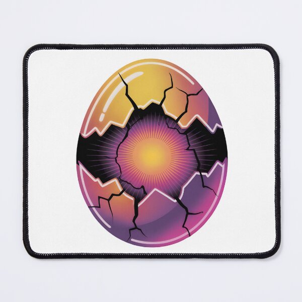 Item preview, Digitally illustrated cracked egg with radiant core on black designed and sold by Creative88Art.