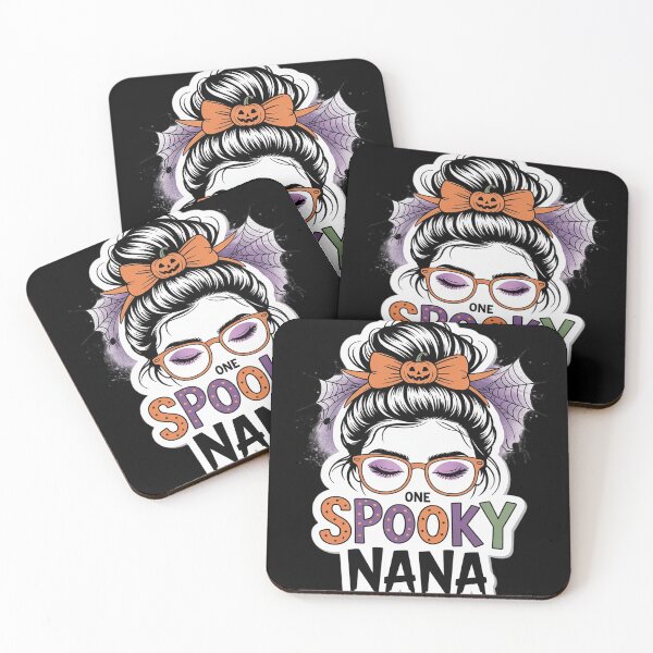 Item preview, One Spooky Nana Halloween Messy Bun Witchy Monster Pumpkin  designed and sold by KotexTemu.