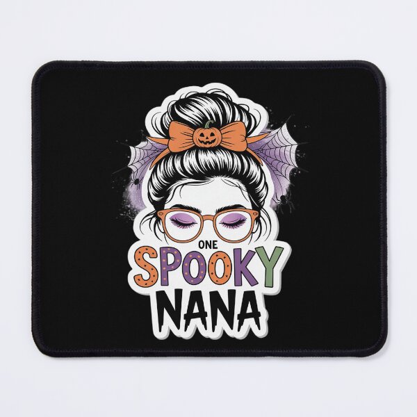 Item preview, One Spooky Nana Halloween Messy Bun Witchy Monster Pumpkin designed and sold by KotexTemu.