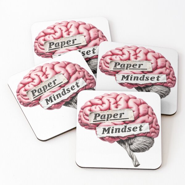 Item preview, Stylized brain with torn paper labels on black background, bold look designed and sold by Creative88Art.