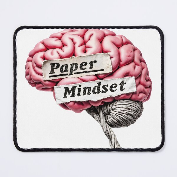Item preview, Stylized brain with torn paper labels on black background, bold look designed and sold by Creative88Art.