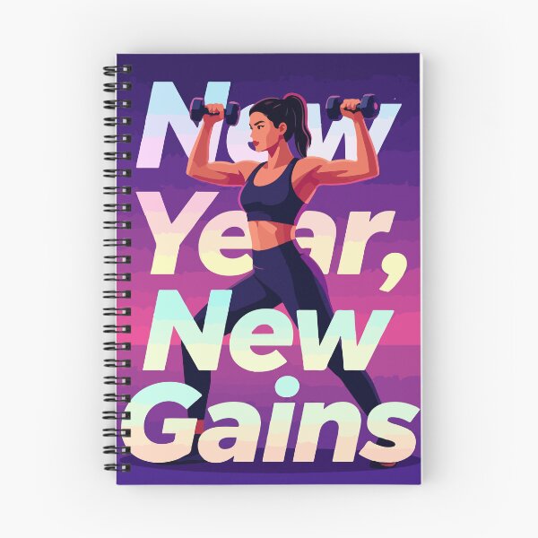 Item preview, New Year New Gains - Female Fitness Motivation 2026 Women Weightlifting Gym Art designed and sold by Design-Pro-21.