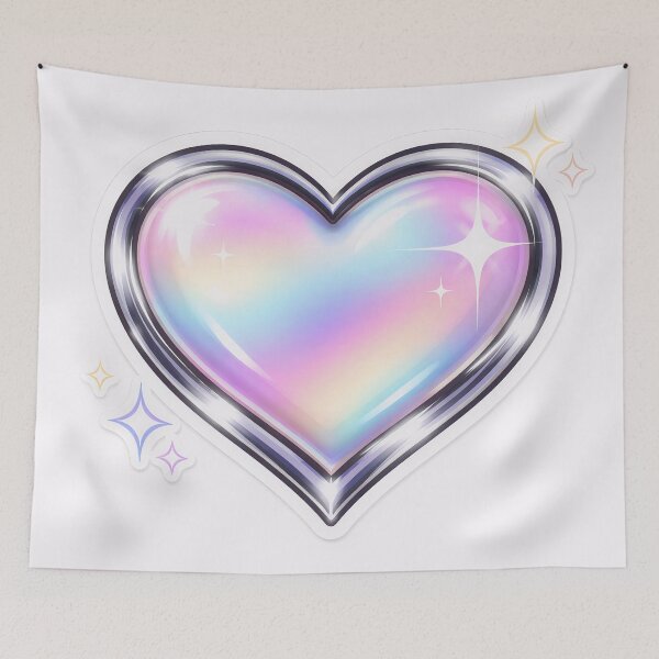 Item preview, Chrome Y2K Heart Sticker designed and sold by ReallyArts90.