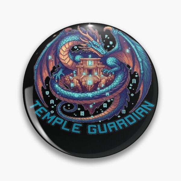 Item preview, Retro Gaming Pixel Art Dragon and Temple – 8 Bit Fantasy RPG Video Game Style Design” designed and sold by PunkVerseStudio.