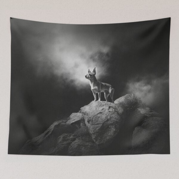 Item preview, A Chihuahua standing bravely on a large boulder, Dogs in Motion designed and sold by CDC40.