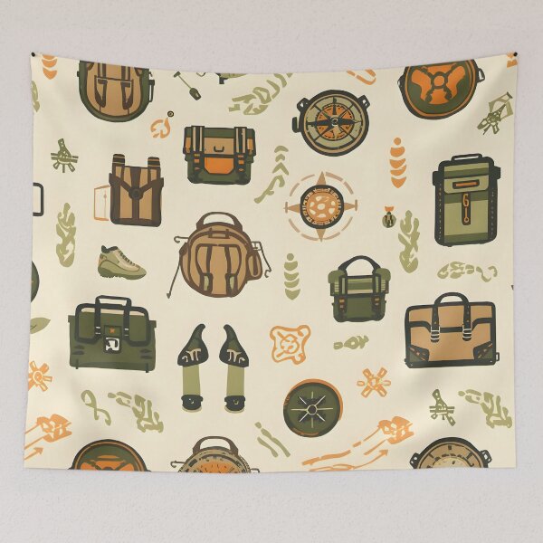 Item preview, Adventure and Hiking Gear Vector Pattern designed and sold by VibranPalette.