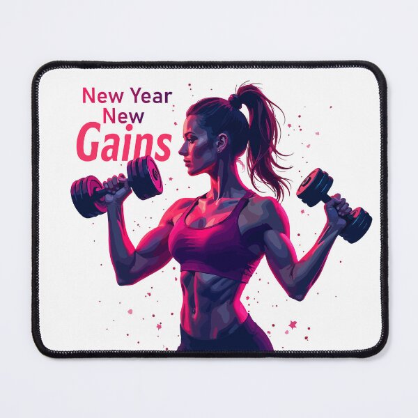 Item preview, New Year New Gains - Motivational Gym & Bodybuilding Fitness Goals 2026 designed and sold by Design-Pro-21.