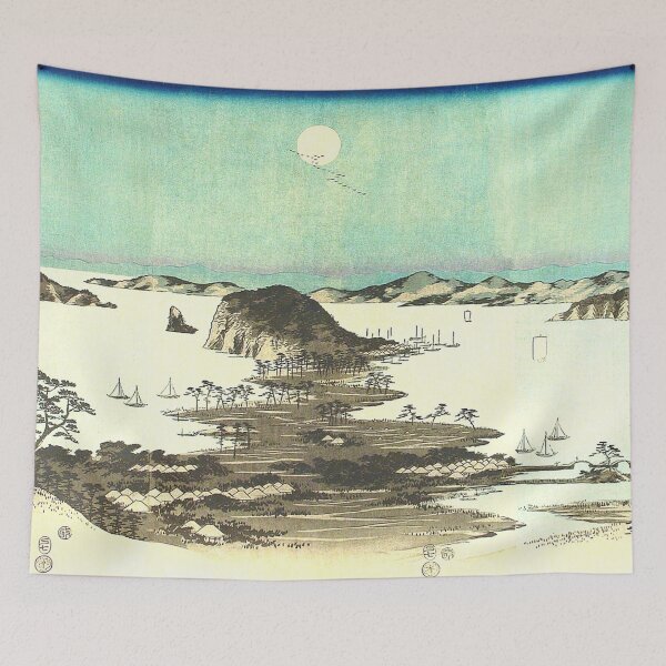 Item preview, HD Moon above Kanazawa (number 1 from the serie of 3 artworks), by Utagawa Hiroshige HIGH DEFINITION designed and sold by MINDTHECHERRY.